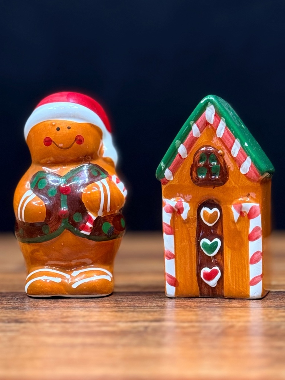 Gingerbread House and Gingerbread Man Salt & Pepper Shakers